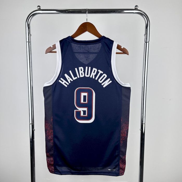 Tyrese Haliburton Team USA 2024 Swingman Away Jersey Blue