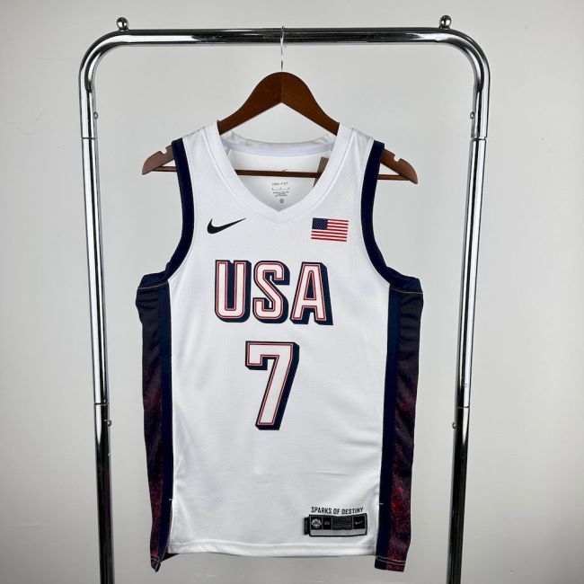 Kevin Durant Team  USA 2024 Swingman Home Jersey White