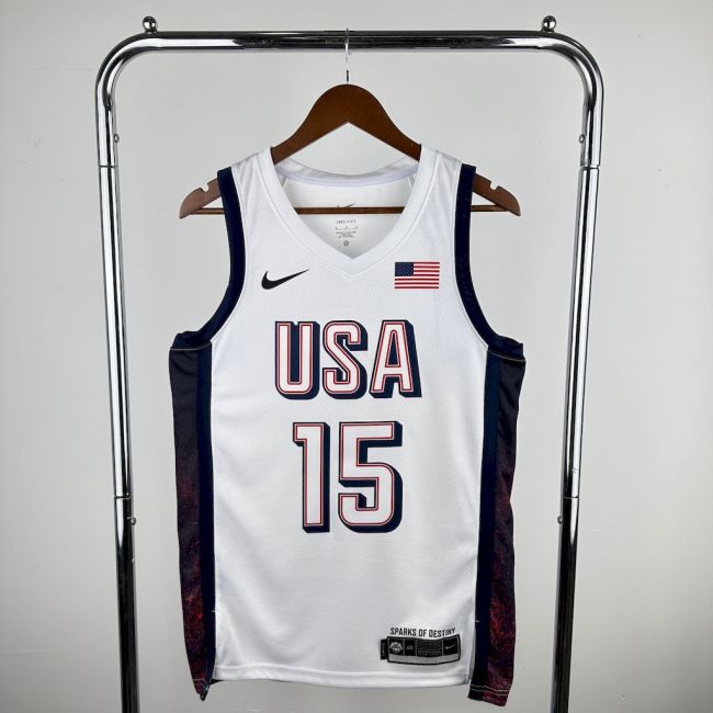 Devin Booker Team  USA 2024 Swingman Home Jersey White