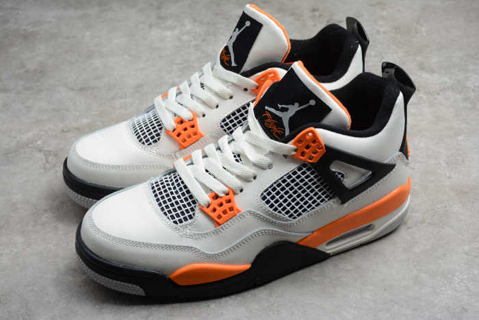 Air Jordan 4 Line Sand White Black Orange