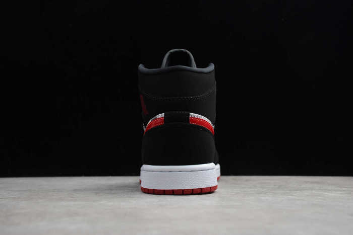 Air Jordan 1 Mid Newspaper Air Times Black Red 852542-061