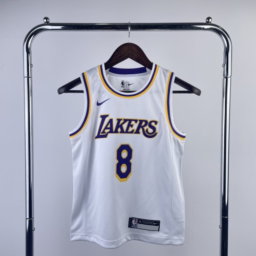 Los Angeles Lakers Kids Jersey White Icon Edition 22/23 NO.8 BRYANT