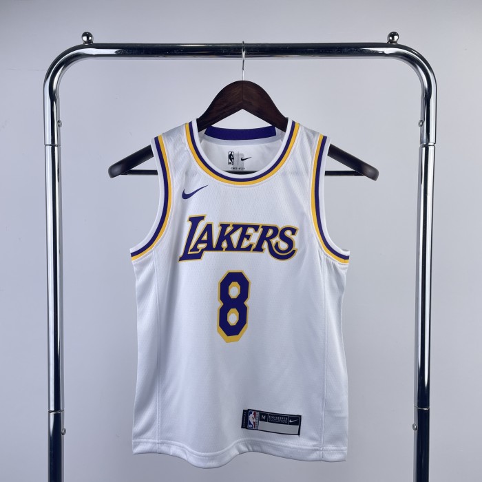 Los Angeles Lakers Kids Jersey White Icon Edition 22/23 NO.8 BRYANT