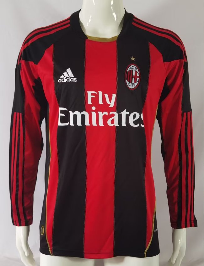 AC Milan Home Long Sleeve Retro Jersey 2010/11