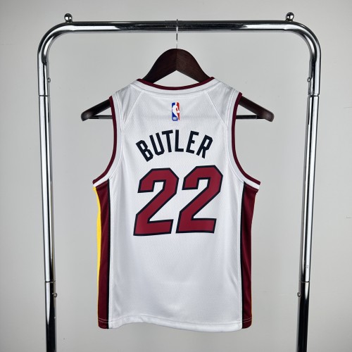 Miami Heat Kids Jersey White  22/23  NO.22 Butler