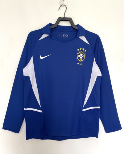 Brazil Home Retro Long Sleeve Jersey 2002