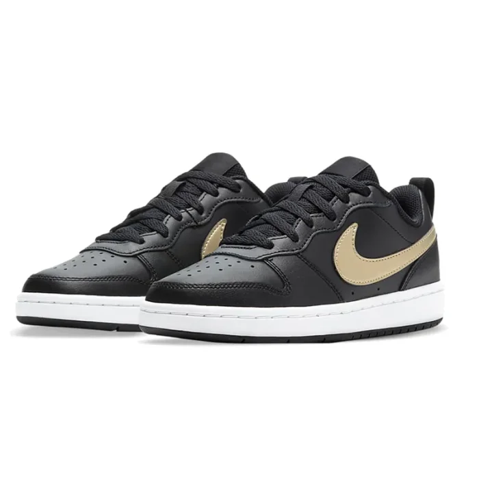 Air Force low-top children's leather sneakers Velcro Black Gold