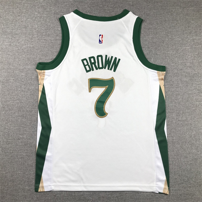 Boston Celtics KIds Jersey White City Edition 23/24 NO.7 BROWN