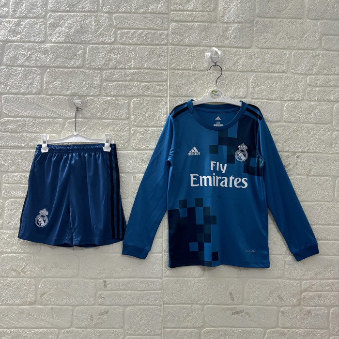 Real Madrid Third Retro Long Sleeve Kids Suit 17/18