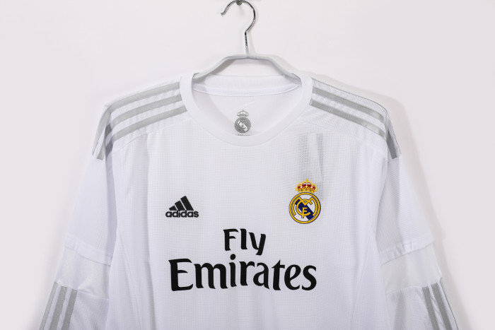 Real Madrid Home Retro Long Sleeve Jersey 2015/16