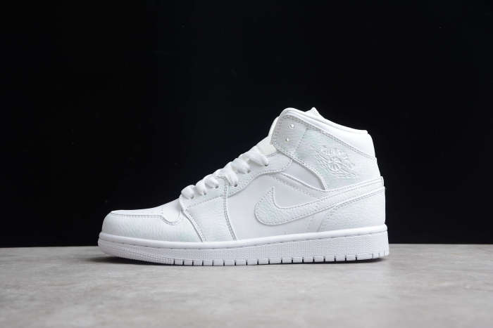 Air Jordan 1 Mid Triple White 554724-136