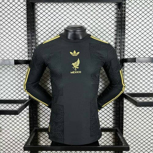 Mexico Gold Man Player Long Sleeve Jersey 25/26