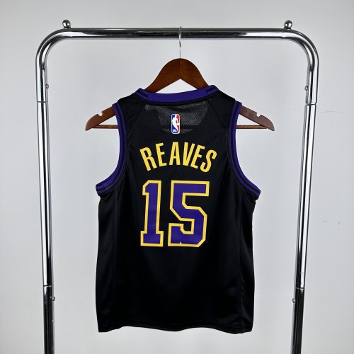 Los Angeles Lakers Kids Jersey City Edition 2023 No. 15 REAVES