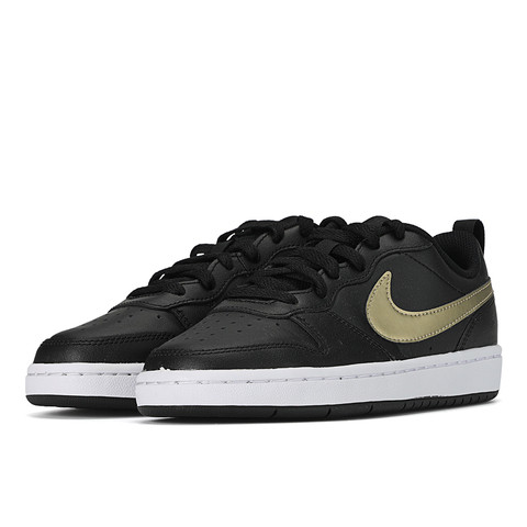 Air Force low-top children's leather sneakers Velcro Black Gold