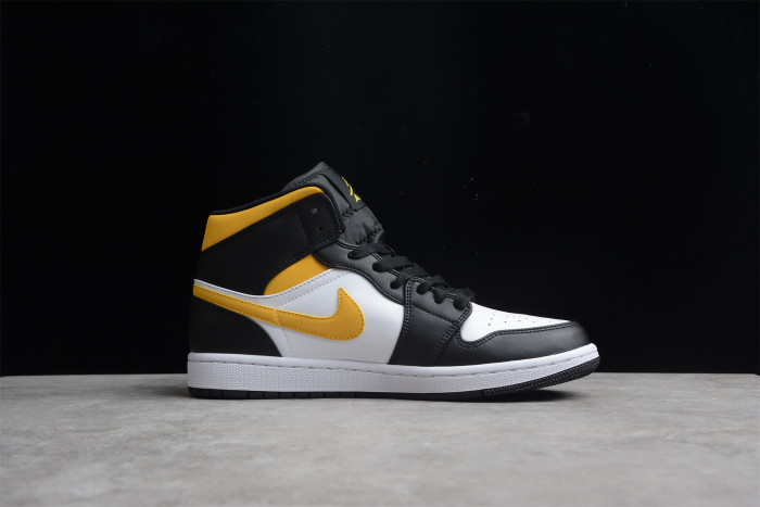 Air Jordan 1 Mid White Pollen Black