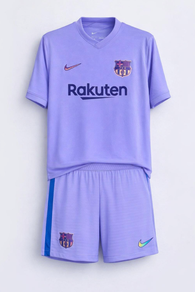 Barcelona Away Man Short Sleeves Adult Suit 21/22
