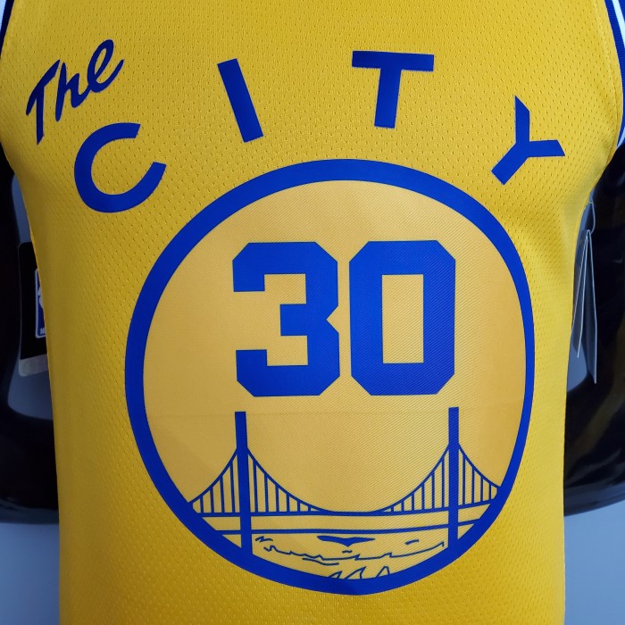 Stephen Curry Golden State Warriors Tram Version Swingman Jersey Yellow
