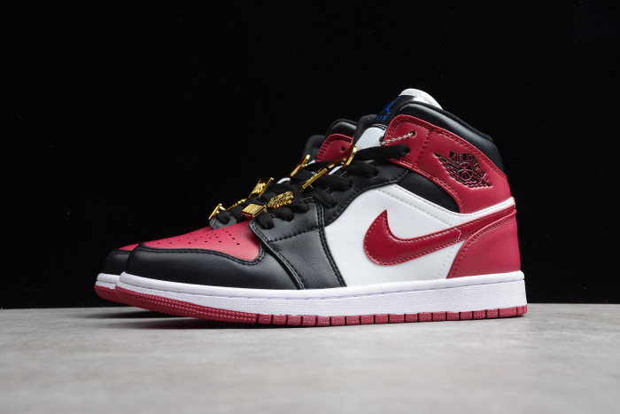 Air Jordan 1 Mid SE Gold Pendants Dark Beetroot CZ4385- 016