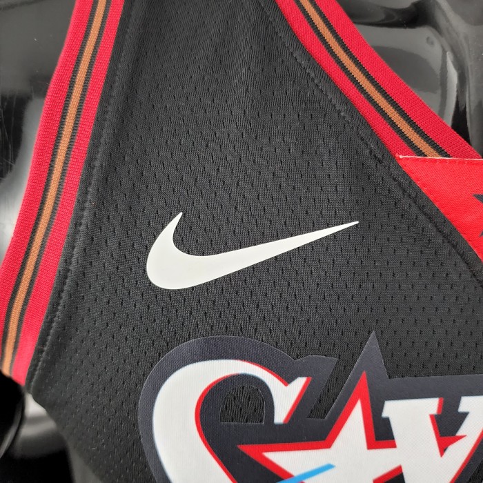 Allen Iverson Philadelphia 76ers Swingman Big Meteor Black Retro Jersey