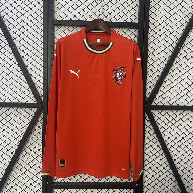 Portugal Euro 2025 Home Long Sleeve Man Jersey