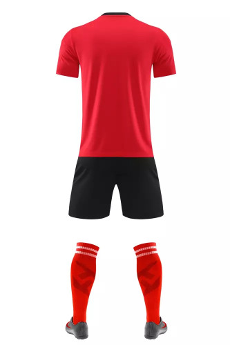 Football short-sleeved jersey set Red - blank