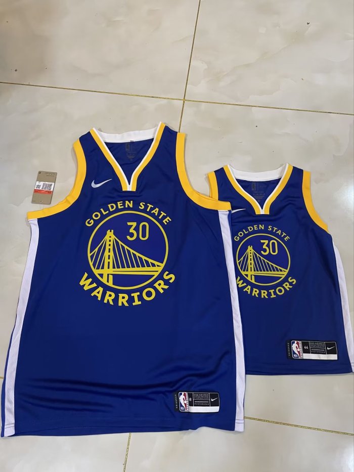 Golden State Warriors Kids Jersey Blue Icon Edition 2023 NO.30 CURRY