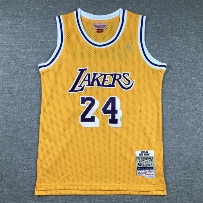 Los Angeles Lakers Kids Jersey Yellow Classics gold label NO.24 BRYANT