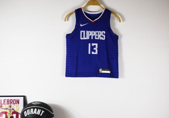 LA Clippers Kids Basketball Jersey Blue Icon Edition 20/21 NO.13 GEORGE