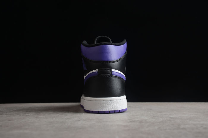 Air Jordan 1 Mid AJ1 Black White Purple
