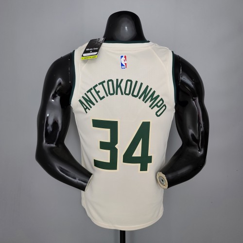 Giannis Antetokounmpo Milwaukee Bucks Swingman Jersey Off White