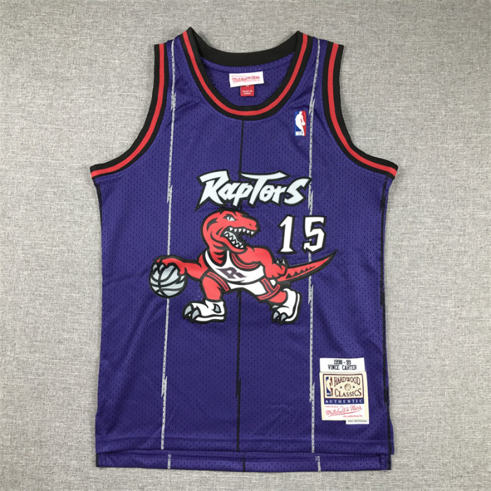 Toronto Raptors Kids Jersey Purple Vintage Classics Edition 98/99 NO.15 CARTER