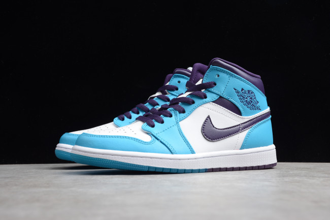 Air Jordan 1 Mid Hornets Blue 554724-415
