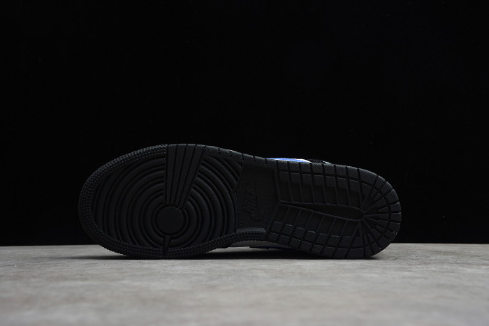 Air Jordan 1 Mid Black white Racer Blue 554725 084