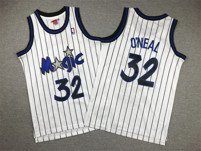 Orlando Magic Kids Jersey White Stripes 90s NO.32 O‘NEAL