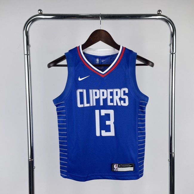 LA Clippers Kids Basketball Jersey Blue Icon Edition No.13 GEORGE