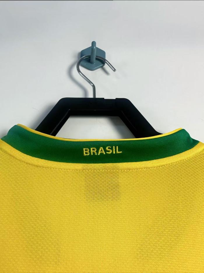 Brazil Home Retro Long Sleeve Jersey 2006