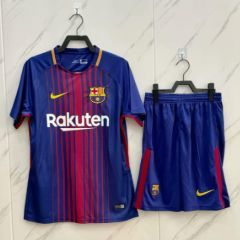 Barcelona Home Retro Short Sleeves  Adult Suit 2017/18