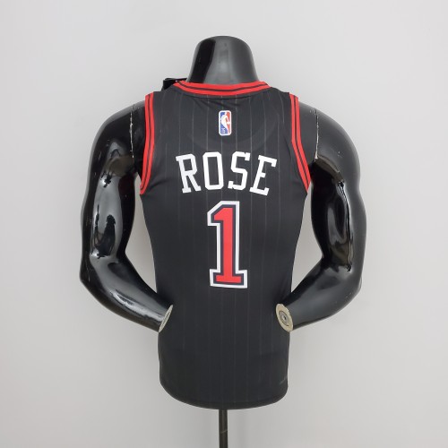 Derrick Rose Chicago Bulls 75th Anniversary Swingman Jersey Flyers Black