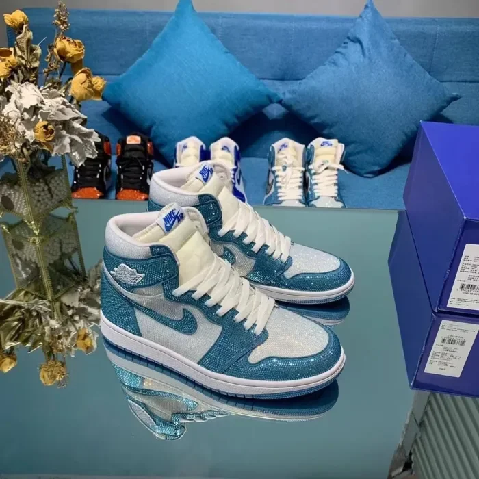 Air Jordan 1 Diamond DIY Blue White