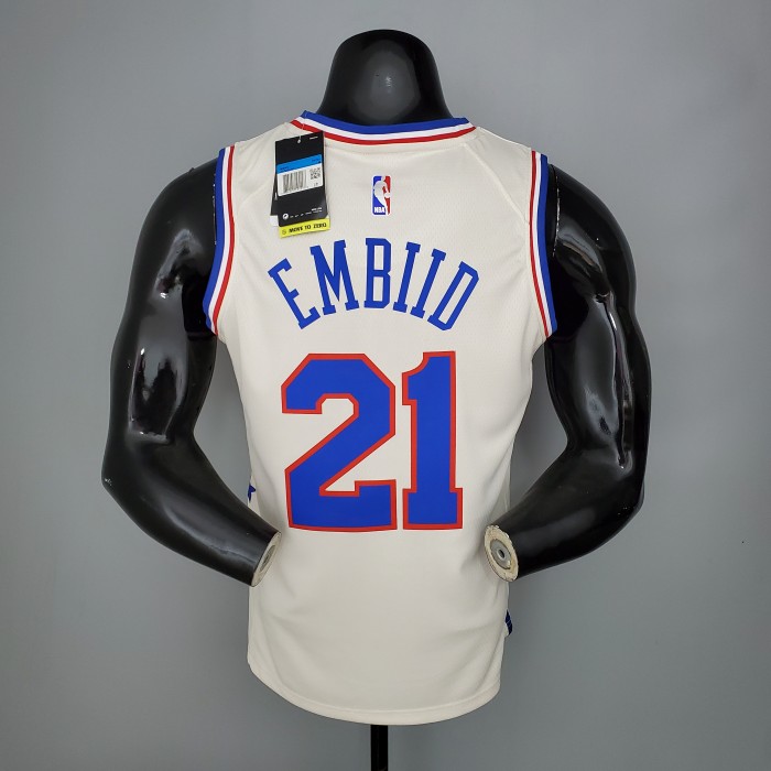 Joel Embiid Philadelphia 76ers Bonus Edition Swingman Jersey Beige