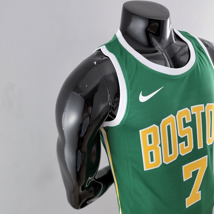 Jaylen Brown Boston Celtics Platinum Swingman Jersey Green Gold
