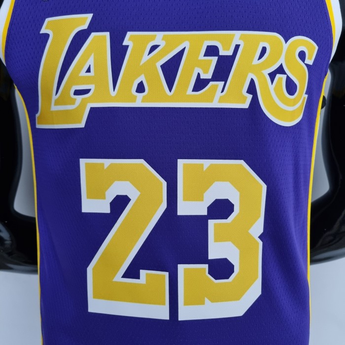 LeBron James Los Angeles Lakers 75th Anniversary Swingman Jersey Purple