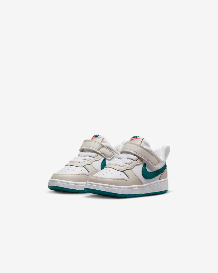 Air Force Low-top Children's Leather Sneakers Velcro FG22-36 White Green