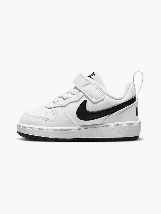 Air Force low-top Court Borough Low Children's Leather Sneakers Velcro White Black