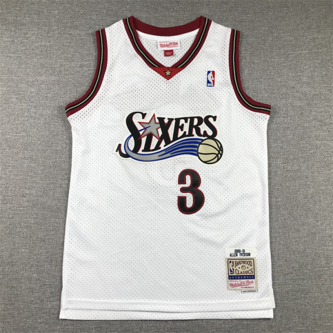 Philadelphia 76ers KIds Jersey White Retro 00/01 NO.3 IVERSON