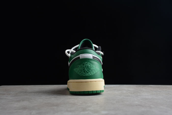 Air Jordan 1 Low Custom 'Green Stadium' Black White