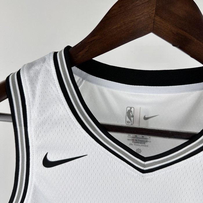San Antonio Spurs KIds Jersey White Icon Edition 2024 NO.1 WEMBAMYAMA