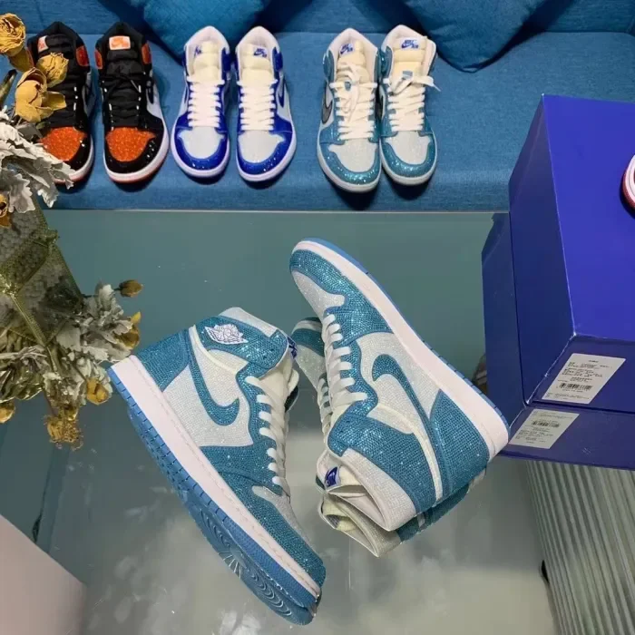 Air Jordan 1 Diamond DIY Blue White