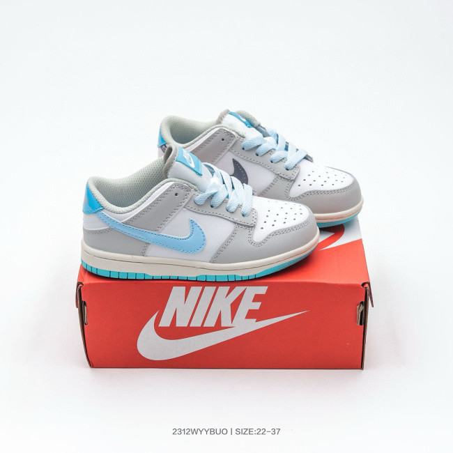 Nike SB Dunk Low Kids Low-Top Sneakers 520 Pack Ocean Bliss Blue Grey
