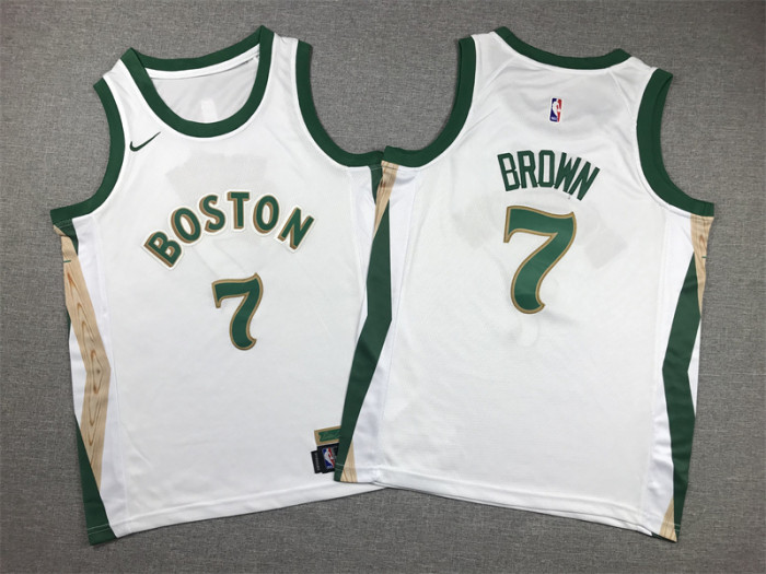 Boston Celtics KIds Jersey White City Edition 23/24 NO.7 BROWN